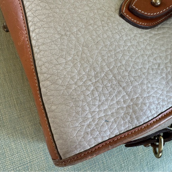 Dooney & Bourne Vintage Zipper Satchel in British Tan and Bone - Picture 12 of 14